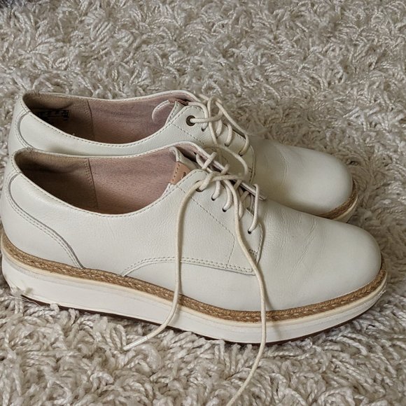 Clarks Teadale Rhea WhitePlatform Oxford size 6.5 - like NEW Made in Indonesia - Picture 16 of 16
